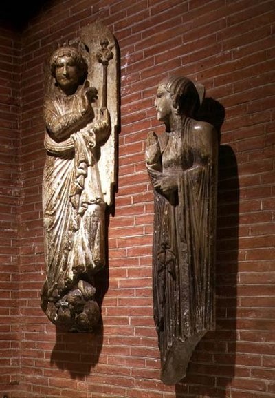 Figuren der Verkündigung, von der Außenseite von St. Sernin, um 1200 von French School
